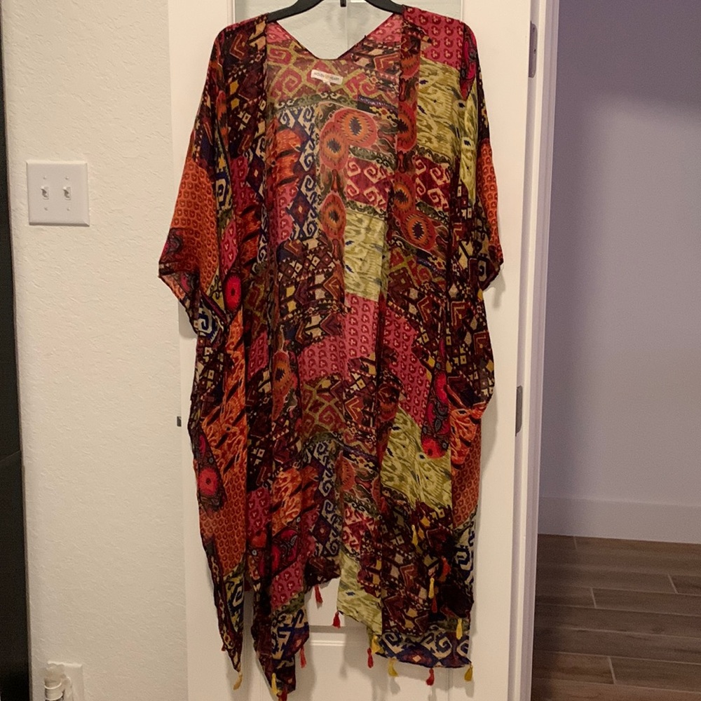 Bohemian jacket with tassel bottom-gorgeous colors!